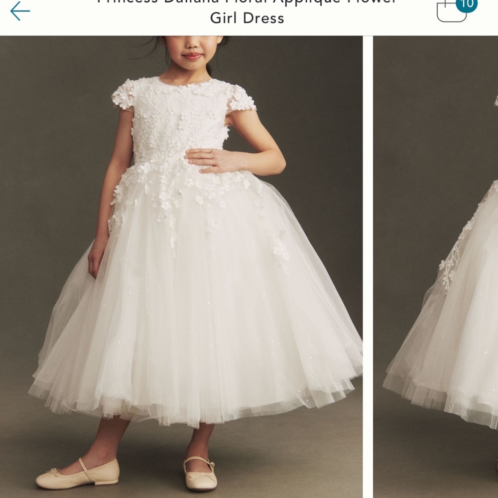 White little girls flower girl dress